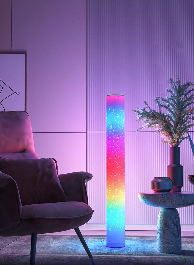 RGB LED Floor Lamp with Colorful Mood Lighting for Music and Rhythm, 12W for Gaming and Party Use,Bedroom Lighting 2-Piece Set with Remote Control  Corner lamp standing light - Image 2